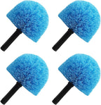 4 Pack Cobweb Duster Head Brush-Twist-On Spider Web Brush for Outdoor & Indoor Web Cleaning // Fits Standard Acme Threaded Poles // Cobweb Duster Brush Head Only-Blue