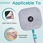 4 Pack 8.6" Square Microfiber Mop Pads Refills, Machine Washable, Highly Absorbent, Compatible with for True & Tidy Spin Mop and Most Square Spin Mops & Bucket