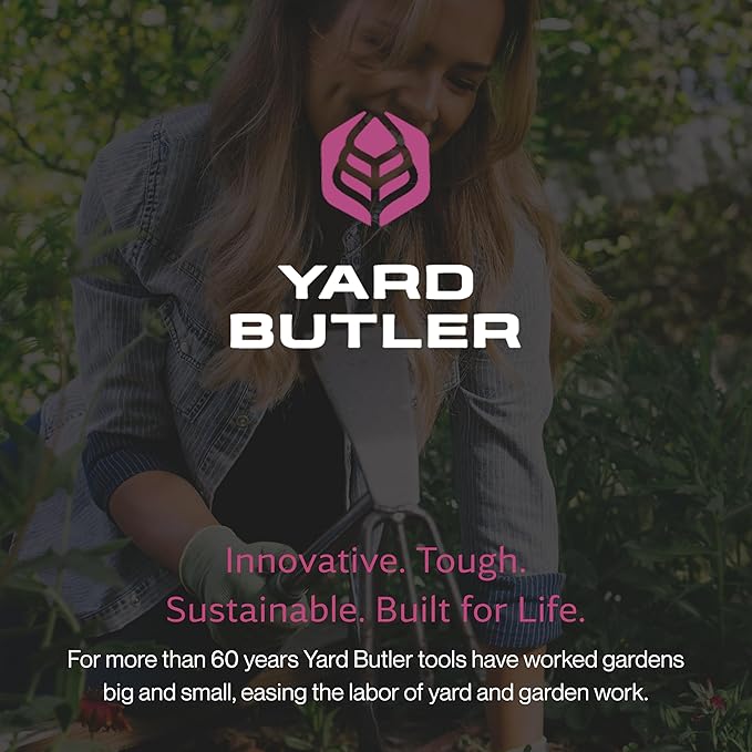 Yard Butler Terra Tiller Hand Cultivator, ITT-4T - Essential Gardening Tool for Yardwork - Power-Coated Steel Construction - Comfortable Grip - Long-Lasting - Rust-Resistant