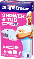 Mr. Clean Magic Eraser Sponge, Bathroom, Shower, Tub Cleaner, Soap Scum Remover, Bathroom Cleaning Supplies, Dawn Cleaning Power with Lavender Scent, Shower & Tub, 8ct