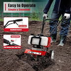 52CC Gas Powered Tiller Cultivator 2-Stroke Garden Cultivator Single-Cylinder Hand Rotary Cultivator Rototiller Garden Tool with Air-Cooling for Garden and Field Soil Cultivation 7000r/min