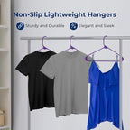 SereneLife Premium 20 Pack Plastic Hangers, Lightweight, Durable, Space Saving Clothes Organizers, Suitable for Shirts, Sweaters, Hoodies, Dresses, Kids Clothes, Good for Home Organization (Purple)