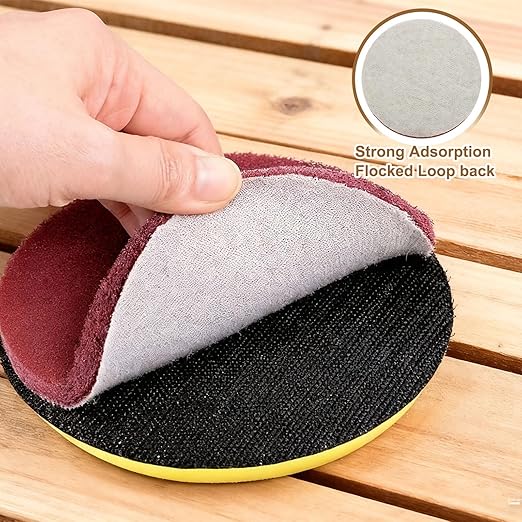 uxcell 8Pcs Scrubber Scouring Pad, 3 Inch 2000 Grits Drill Power Brush Hoop and Loop Scrub Pads Discs Polishing Pad for Household Furniture Automotive Cleaning, Orange