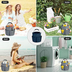 17L Cleaning Caddy with Handle, Cleaning Supplies Organizer, Foldable Storage Basket, Cleaning Supply Caddy, Portable Multi Cleaning Bucket Bag for Home, Garden (Blue)