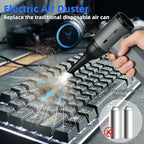 ODISTAR Compressed Air Duster - 130000 RPM Super Power Electric Air Duster, Rechargeable Cordless Air Blower with Stepless Speed Adjustable for Computer, Keyboard, Car, Home, Office