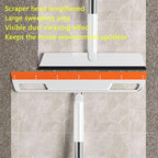 Magic Broom Multifunction Silicone Floor Squeegee, Air Broom for Floor with 56" Long Handle, 4-in-1 Rubber Sweeper for Dirt, Liquids, Pet Hair, Tile Hardwood Floors, Carpet, Living Room (Purple)