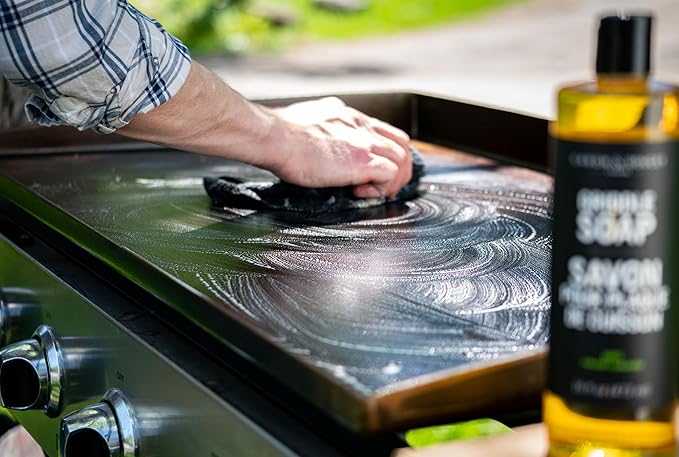 CARON & DOUCET Griddle Cleaning Soap | 100% Plant-Based Soap | Restore, Care & Maintain Before Seasoning (16 oz)