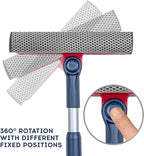 DSV Standard Professional Window Squeegee | 2-in-1 Window Cleaner Sponge and Soft Rubber Strip With Telescopic Extension Pole 20" - 30"(50cm-76cm) | Adjustable To Clean From Multiple Angles