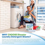 Laundry Detergent Sheets 300 Loads Diesetsr Laundry Sheet ECO-friendly Travel Plastic-Free Washing Detergent Soap Sheets,Fragrance-Free