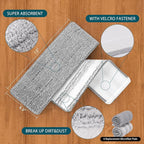 Mop Replacement Pads Compatible with JOYMOOP Flat Mop or Mop Bucket Set - Microfiber Flat Mop Pads for All 13" X 4.9" Squeeze Flat Floor Mop - Washable Mop Head Replacement (3+3 Pack)