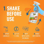 CLR Brands Calcium, Lime & Rust Remover with Cling, 22 oz. Spray Bottle, Adheres to Hard-to-Reach Surfaces, Blasts Calcium, Dissolves Lime Deposits, Zaps Stubborn Rust Stains and Hard Water Deposits