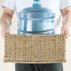 HOONEX Large Wicker Baskets for Storage, Seagrass Baskets with Dual Handles, Woven Baskets for Storage, Set of 3, Natural