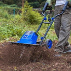 BILT HARD 14-Amp 18-Inch Electric Tiller Cultivator, 8'' Tilling Depth Corded Garden Rototiller, 6 Steel Front Tines Roto Tillers with Adjustable Wheels & Foldable Handle for Garden Lawn Soil Digging