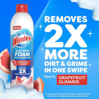 Windex Fast Shine Foam Glass Cleaner Supplies, No-Drip Window & Mirror Aerosol Spray, Streak-Free, Removes Fingerprints, Dust, Dirt & Smoke Film, Grapefruit Scent, 19 oz