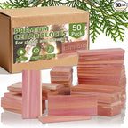 50 PCS Cedar Blocks for Clothes Storage,Natural Aromatic Cedar Blocks for Closet Storage,Wardrobe,Drawers,Shelves