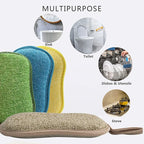 Multipurpose Kitchen Scrub Sponges, Heavy Duty Cleaning Non-Scratch Scrub Sponge, Reusable Microfiber Sponge for Household Cleaning, Random Colors (Multicolour)