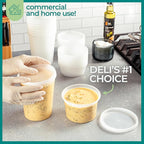 JoyServe Deli Food Containers with Lids - (16 Sets) 8-32 Oz Quart Size & 8-16 Oz Pint Size Airtight Food Storage Takeout Meal Prep Containers, BPA-Free, Dishwasher, Microwave Safe