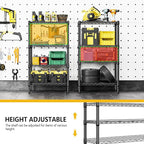 M MZG 1000 lbs 4 Tier Shelf Metal Storage Shelves Wire Rack Closet Organizers for Garage Kitchen Bathroom Laundry Black 11.8" D x 25.6" W x 45.5" H