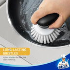 MR.SIGA Dish Scrub Brush, Palm Brush Dish Scrubber with Ergonomic Grip, Kitchen Brushes for Dishes, White, Pack of 2