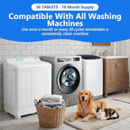 Washing Machine Cleaner-36Pack-18 Month Supply,Washer Machine Cleaner Tablets Formulated For Pet Owners,Easy Pet Hair Remover for Laundry,Compatible with HE, Top & Front Load Washer.Septic Safe