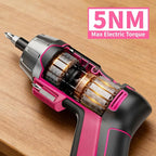 4V Electric Screwdriver Rechargeable 29pcs, Cordless Screwdriver, USB Small Power Screwdriver Set with Bits, Pink, Ideal for Home Repairs