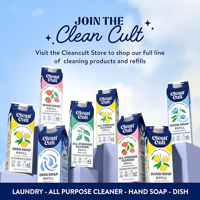 Ultra Concentrated Liquid Laundry Detergent Soap, 64 loads (32 oz), Long Lasting Scent, 90% Less Plastic, No Harsh Chemicals, Juniper Sandalwood, Defeats Stains & Odors, HE/Standard Compatible