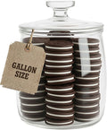 kitchentoolz Large Glass Cookie Jar with Airtight Lid - 1 Gallon Storage Container for Candy, Flour, Sugar, Pet Food & Dog Treat Canister - Pack of 1