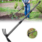 Lilyvane Garden Hoe, 2 in 1 Hand Hoe Garden Tools,45 Inch Long Handle,Garden Hoe and Cultivator for Weeding Cultivating Planting, Small Hand Rake Tiller for Flower Bed Gardening, Loosening Soil