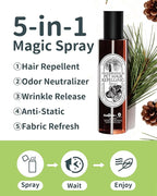 FurGone by Seedshub Pet Hair Repelling Spray, Odor Neutralizer | Anti-Static Wrinkle Release Pet-Friendly Botanical Sprays for Clothing and More, Pine Nut Scent, Up to 2800 Sprays, 6.76oz (2 Pack)