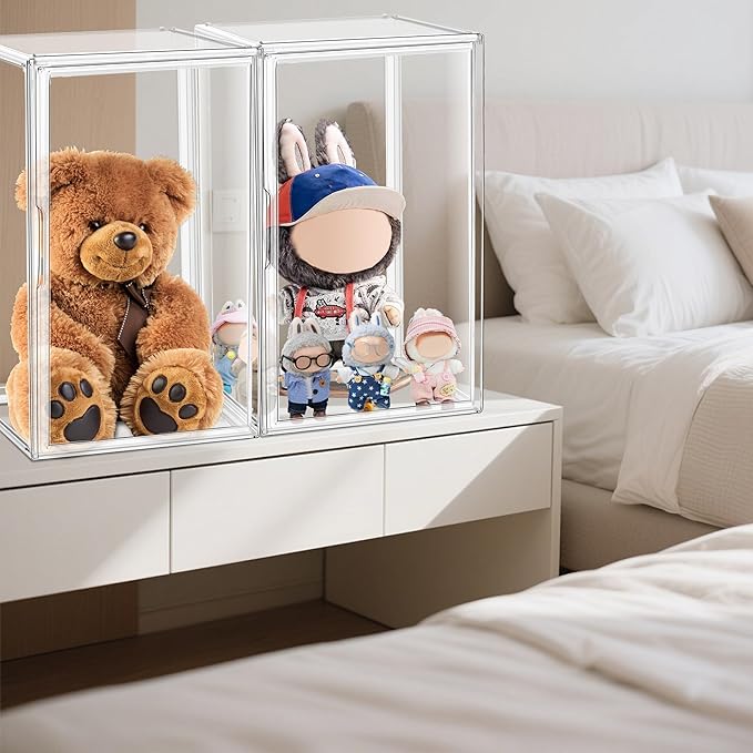 1 Pack Extra XXXXX-Large 13.8”x 12.2”x 23.6" Acrylic Display Case Long Tall Boot Shoe Storage Box Clear Giant Figure Collection Showcase with Magnetic Lid