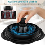 Mini Dish Brush for Cleaning Chicken Shredder, Palm Brush Dish Scrubber with Ergonomic Grip, Kitchen Brush for Washing Dishes, Pans, Pots, Sink (1, Black)