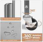 STORAGE MANIAC 80 Liters Vertical Rolling Laundry Hamper, 2 Section Laundry Sorter with Wheels and 2 Breaks, 2-tier Laundry Baskets for Small Space, Dorm, Laundry Room, Closet, Bathroom, Gray 2-tier