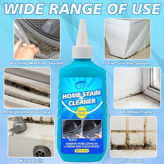 Househould Cleaning Gel, 5 Fl Oz Washing Machine Cleaner for Bathrooms, Showers, Washing Machines, Grime, Grunk and Tiles, Thick Gel Formula Targets Tough Stains and Odors