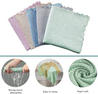 5Pcs Nanoscale Cleaning Cloth, Easy Clean Cloth, Fish Scale Microfiber Easycleanco Cloth, Reusable Lint Free Rags for Glass No Watermark or Streaks, Dishes, Mirrors (5 Colors,15.7 in x 11.8 in)