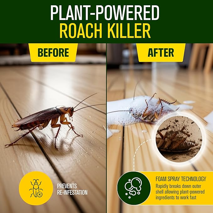 Green Guard Pest Control Spray - Indoor & Outdoor Killer of Ants, Roaches, Spiders & Other Crawling Insects, Safe Around Children & Pets, Plant-Based, Pleasant Scent (Peppermint Hit, 16oz)