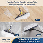 Yocada Floor Squeegee TPR Rubber Blade Scrubber Squeegee Adjustable for Bathroom Shower Kitchen Home Tile Floor Marble Glass Window Pet Hair Fur Water Foam Cleaning