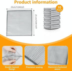 Extra-Large Size Multipurpose Wire Dishwashing Rag,Non Scratch Wire Dishcloth, Reusable Steel Wool Scrubber,Non-Scratch,Quick-Drying,Multi-Purpose for Kitchen,Bathroom Cleaning (10)