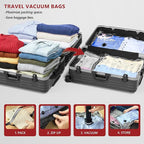 Travel Vacuum Bags for Clothing with Rechargeable Electric Pump, Compression Packing Cubes Organizer Storage for Luggage Suitcase, Space Saver Seal Bags for Vacation Cruise, 8 Medium