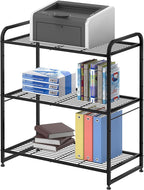 Simple Trending 3-Tier Stackable Wire Shelving Unit Storage Rack, Expandable & Adjustable Kitchen Storage Cabinet Shelf Organizer, Black