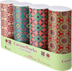 Carson Works Car Tissues Holder 4 Packs Round Car Tissues Cylinder Fit for Car Cup Holder, Home Small Tissue Dispenser with Facial Tissues for Travel Car Bathroom Office