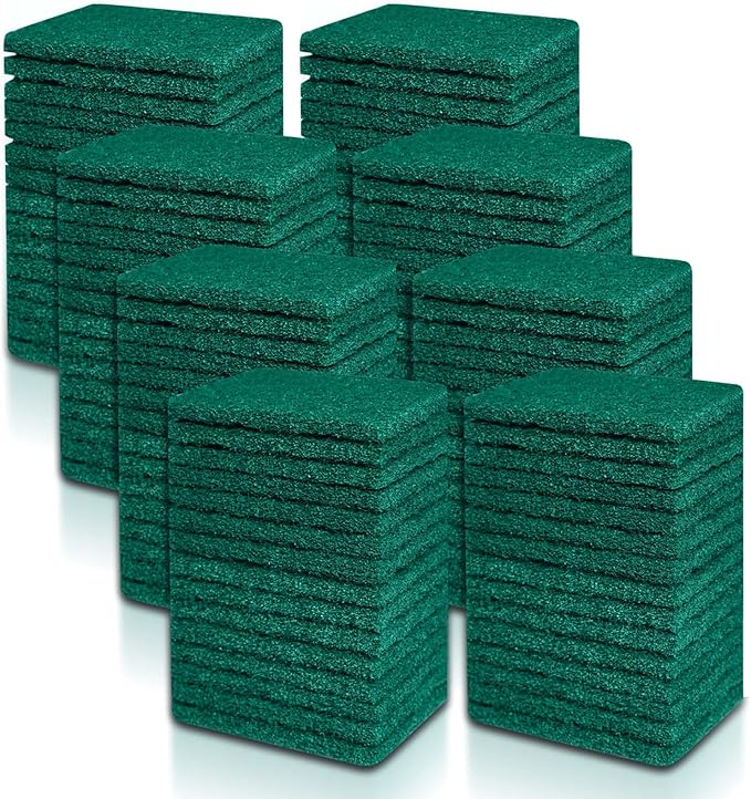 120 Pcs Heavy Duty Scouring Pads 4.3 x 3 x 0.3 in Non Scratch Household Scrub Pads Bulk Green Reusable Pan Scrubber Multipurpose Anti Grease Scrubbing Pads for Kitchen Dish Supplies