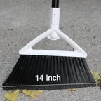 Heavy Duty Angle Broom 4 Pack - White Broom for Outdoor & Indoor, Garage, Driveway, Sidewalk, Kitchen & More, Long Handle