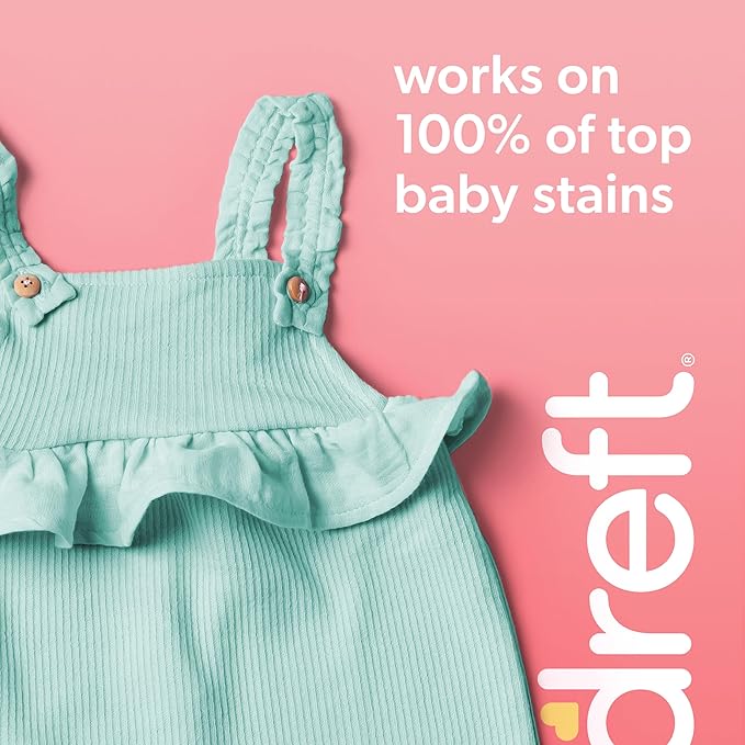 Dreft Stage 2 Active Baby Liquid Laundry Detergent,Helps Remove 99% of Baby Food Stains,114 loads,(Pack of 2)