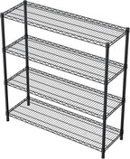 Golpart 4 Tier Adjustable Storage Shelves,Heavy Duty Metal Utility Shelf 1400LBS Capacity Wire Shelving Unit Organizer Rack for Kitchen Office Pantry Room 18" D x 46" W x 59" H Black