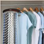 Tie Rack Hanger for Closet: Ohuhu 24 Folding Hooks Tie Hangers for Men Wooden Tie Holder Organizer Space Saving Necktie Storage 360 Degree Rotating Ties Belts Scarves Tank Tops Accessories-Walnut
