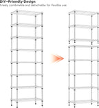 IZEUK 8 Tier Adjustable Metal Storage Shelving Unit, Heavy Duty Standing Rack Organizer for Kitchen, Pantry, Laundry Room, Garage or Basement, 2000 lbs Capacity, 23.6 W x 13.8 D x 79.5 H, Chrome