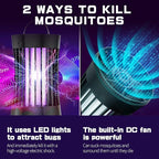 AICase Portable USB Electronic Rechargeable Mosquito Killer Lamp/Bug Zapper for Summer Trip,Outdoor Camping,Patio,Home and Garden,Trap Indoor,Moth Trap/Bug Killer/Mosquito Killer Light(Black)