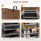 Mefirt Over The Door Organizer, 7 Tier Door Hanging Organizers with 7 Large Pockets 12 Side Pockets, Behind Door Storage Hanging Shelves for Closet Bathroom Bedroom Nursery