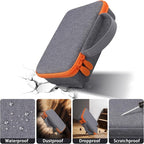for WOLFBOX MF200 Compressed Air Duster Hard Storage Case(Gray Case,Orange Zipper)