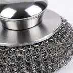 Steel Wool Scrubber, 8-Pack Stainless Steel Scrubber Pads with Handle - The Ultimate Scouring Solution for Rust, Stubborn Messes on Cookware, Grill, Oven & Kitchen Sinks